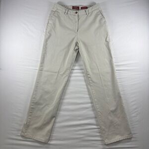Eddie Bauer Khakis Pants Womens 6 Beige Premium Stretch Flat Front Cotton Blend